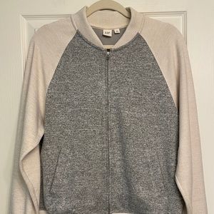 GAP Gray Cream Bomber Jacket
